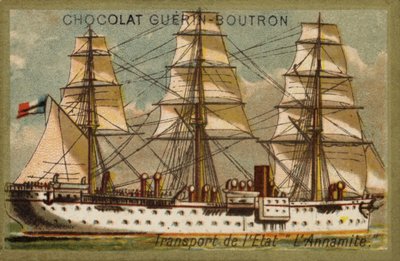 Navire de transport Annamite (chromolithographie) - French School